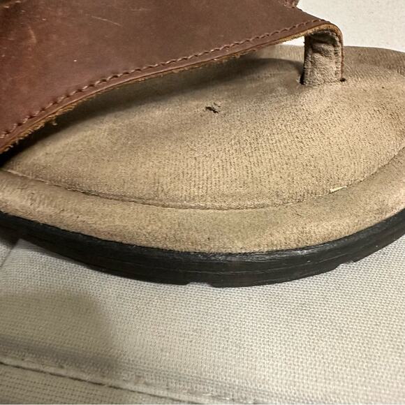 Eastland Tahati II Leather Slip On Open Toe Sandals Brown Womens 11 - Picture 7 of 10